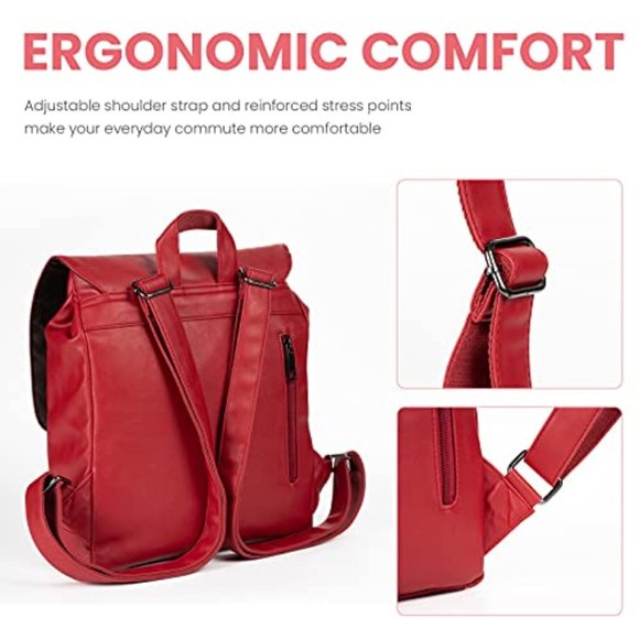 New VINTAGE LEATHER BACKPACK: - Picture 13 of 14